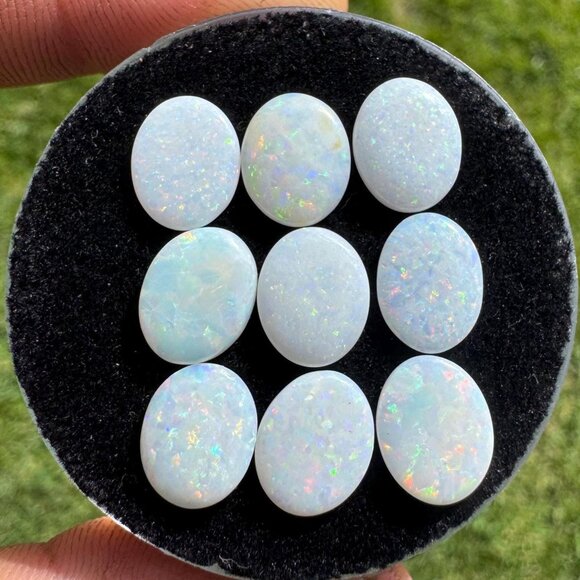 Australian Opal Cabochons Lot - 8.4 carats in Display Box #140 - Picture 1 of 8